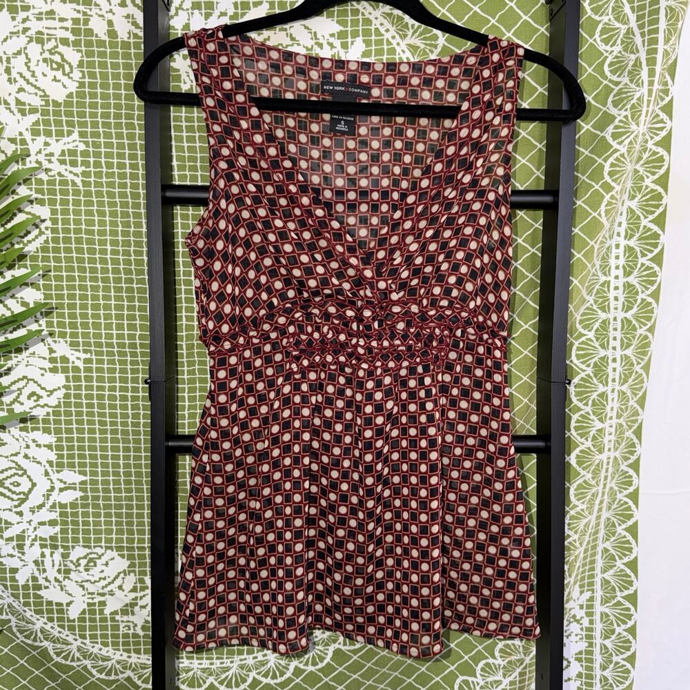 🖤 Y2K New York & Company Geometric Office Siren Blouse‎ 🖤
